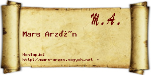 Mars Arzén névjegykártya